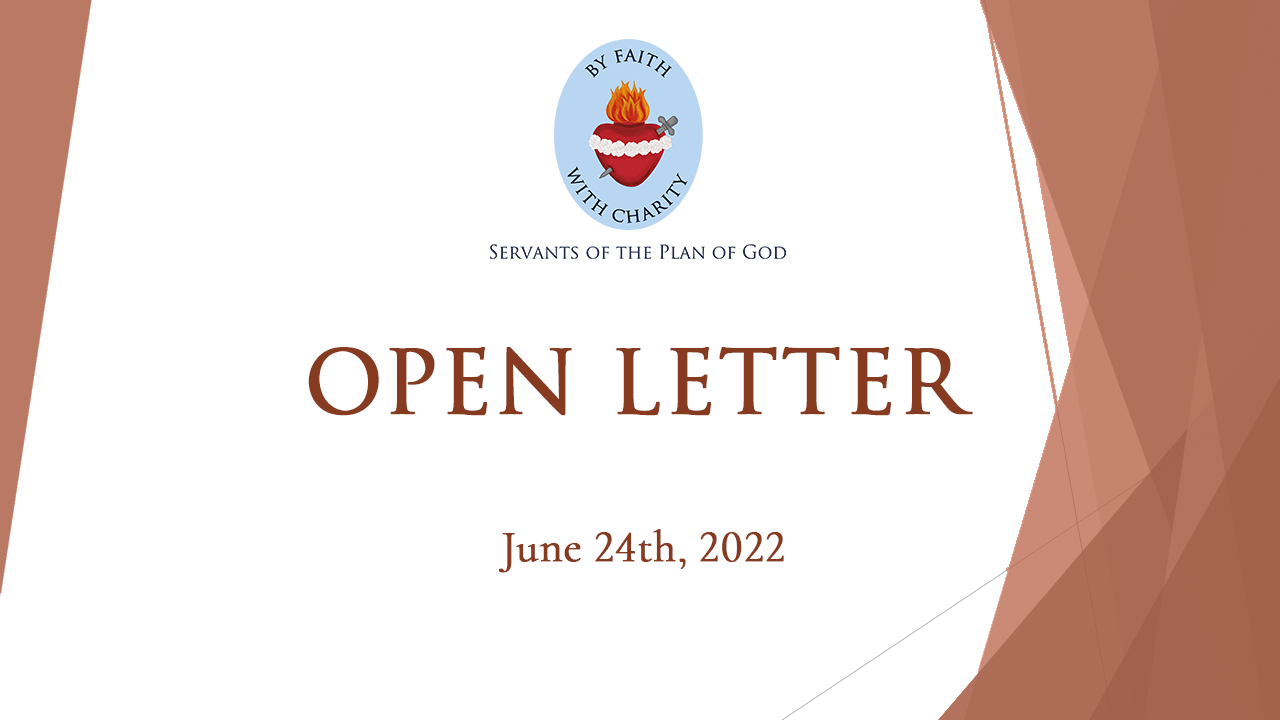 Open letter from our superior general